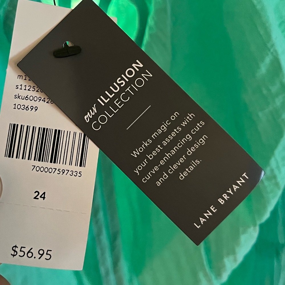 Lane Bryant Seafoam Off the Shoulder Blouse Sz 24 - Picture 9 of 12